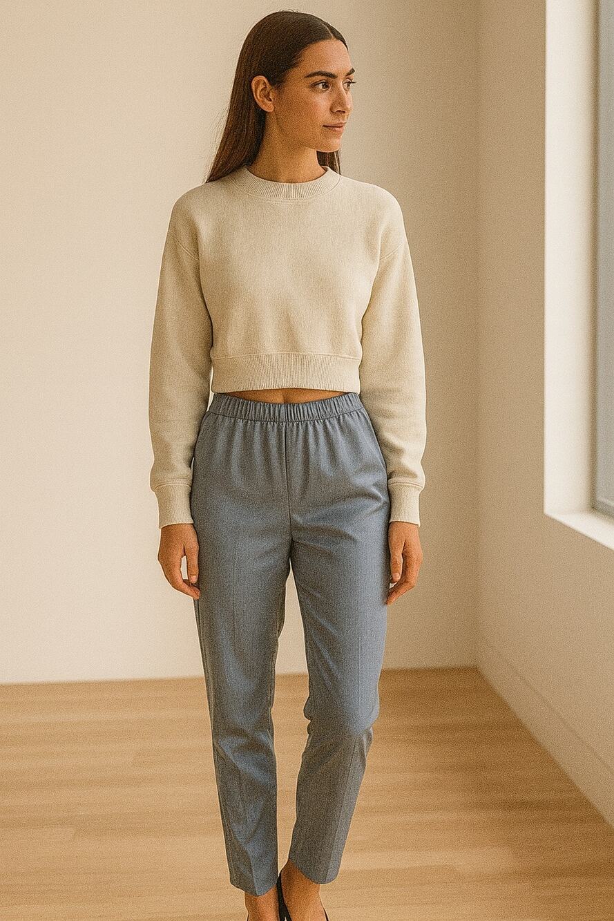 Maison Margiela Paris Pull On Elastic Waist Track Pants Blue MM6 42 US 6